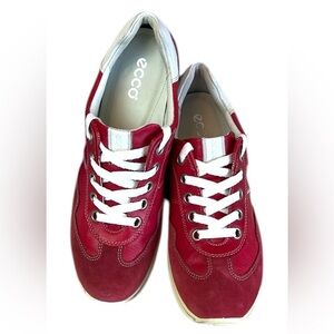 ECCO Women's Upper Leather/Suede Red Trainer Sneakers Size 42 EU